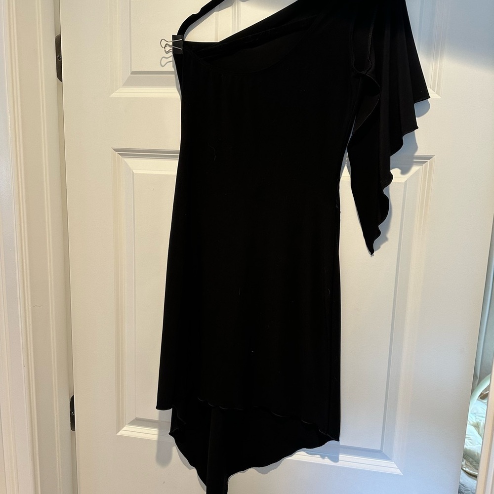 Ariella Black Asymmetrical One-Shoulder Dress
